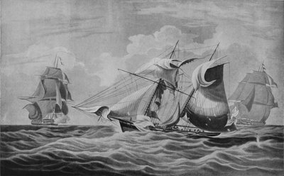 Fångst av ett beväpnat handelsfartyg, c1813 av William John Huggins