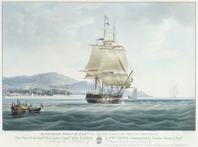 Ostindiska kompaniets fartyg "Lord Lowther", under befäl av Charles Steward, lämnar hamnen på ön Prince of Wales av William John Huggins