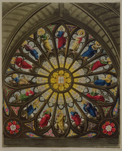 Det norra fönstret, tavla D från "Westminster Abbey", graverad av Frederick Christian Lewis (1779-1856) utgiven av Rudolph Ackermann (1764-1834) 1812 (akvatint) av William Johnstone White