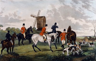 Möt, inställning av på rävjakt av William Joseph (after) Shayer