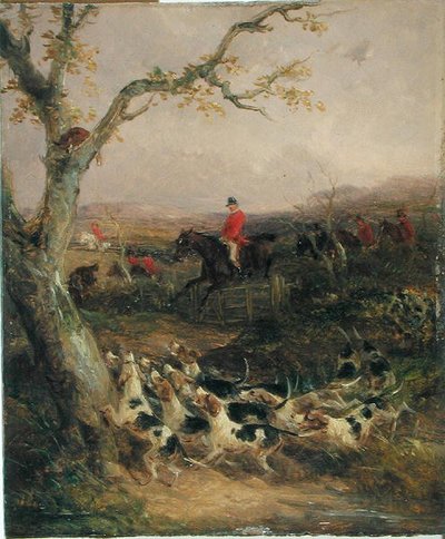 En sydlig vind och en molnig himmel Proklamera att det är en jaktmorgon (olja ombord) (se 225061-225062) av William Joseph Shayer