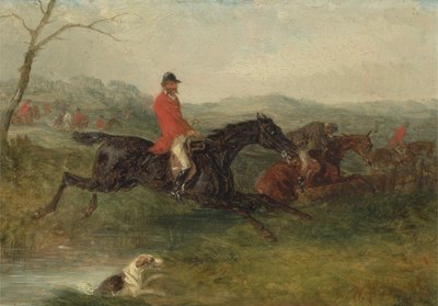 Rävjakt: Rensa en bäck (olja på frässkiva) av William Joseph Shayer