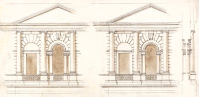The Treasury, Whitehall, London: Alternativa höjder av fasaden av William Kent