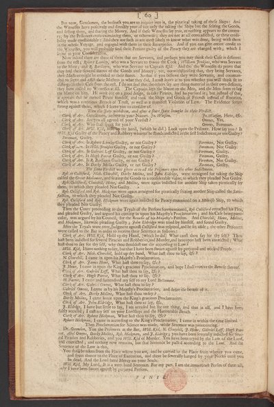 Rättegången, försöket och fördömandet av kapten William Kidd för mord och piratkopiering av William Kidd