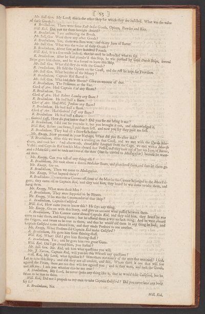 Rättegången, försöket och fördömandet av kapten William Kidd för mord och piratkopiering av William Kidd