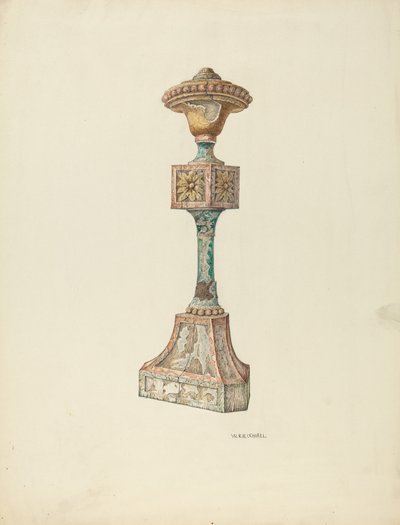 Ceremoniella ljusstake kyrkliga möbler, ca. 1941. av William Kieckhofel