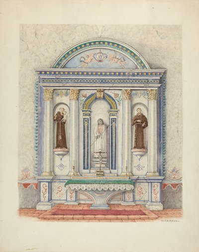 Sidoaltare, San Luis Rey Mission, 1941. av William Kieckhofel