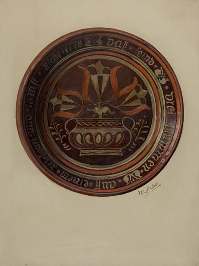 Pa. tysk maträtt, ca. 1937. av William L Antrim