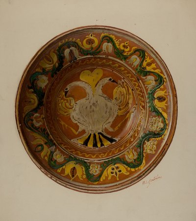 Pa. tysk maträtt, ca. 1938. av William L Antrim
