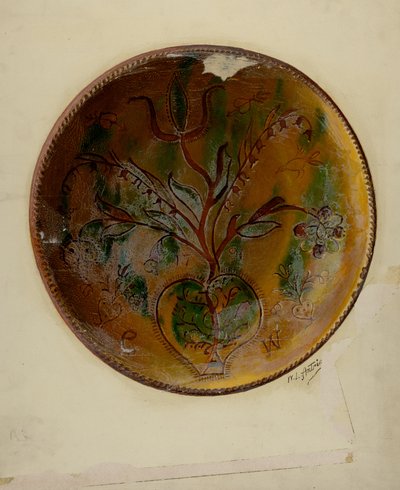 Pa. Tysk pajtallrik, ca. 1938. av William L Antrim