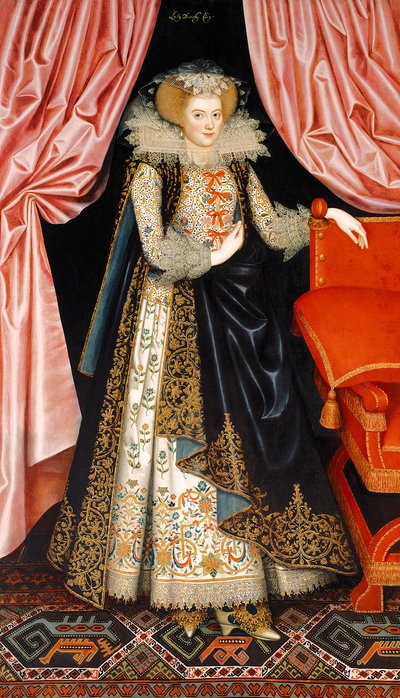 Troligen Elizabeth Cary, född Tanfield, ca 1615 (olja på duk) av William Larkin