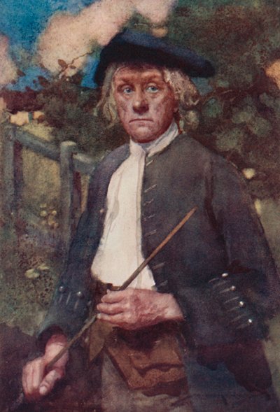 Illustration för The Deserted Village av Oliver Goldsmith (färg litho) av William Lee Hankey