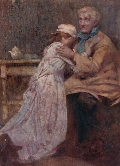 Illustration för The Deserted Village av Oliver Goldsmith (färg litho) av William Lee Hankey