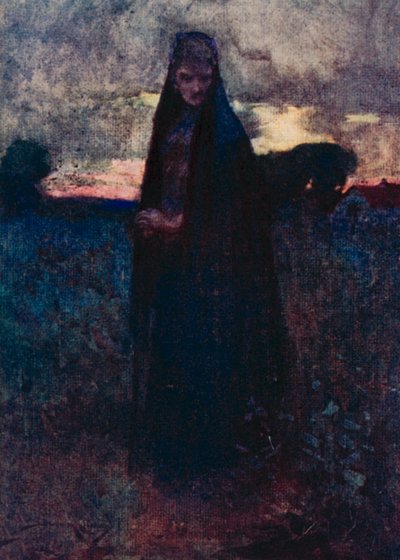 Illustration för The Deserted Village av Oliver Goldsmith (färg litho) av William Lee Hankey