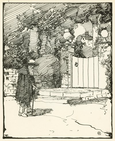 Illustration för The Deserted Village av Oliver Goldsmith (färg litho) av William Lee Hankey
