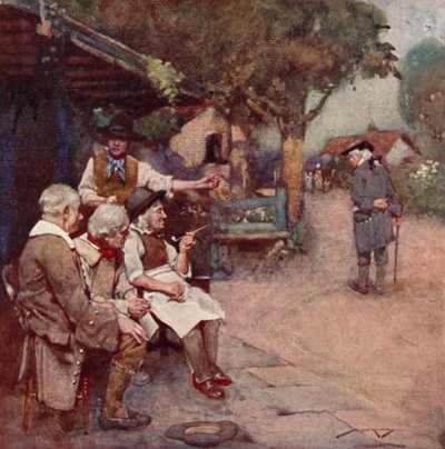 Illustration för The Deserted Village av Oliver Goldsmith (färg litho) av William Lee Hankey