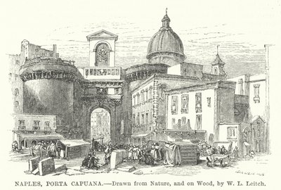 Neapel, Porta Capuana (gravyr) av William Leighton (after) Leitch