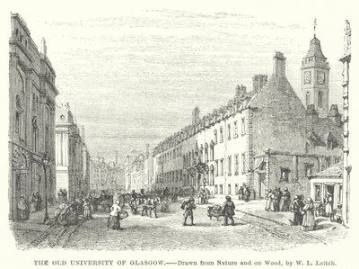 The Old University of Glasgow (gravyr) av William Leighton (after) Leitch