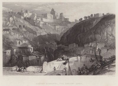 Castro Giovanni, den antika Enna (gravyr) av William Leighton Leitch