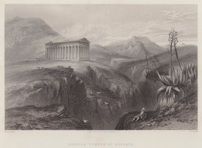 Grekiska templet i Segesta (gravyr) av William Leighton Leitch