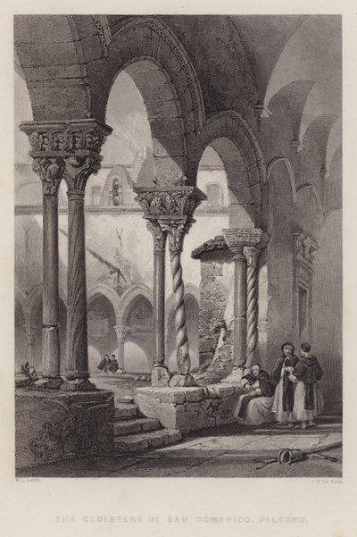 Klostret i San Domenico, Palermo (gravyr) av William Leighton Leitch