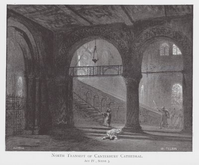 Norra transeptet i Canterbury Cathedral (litografi) av William Lewis (after) Telbin
