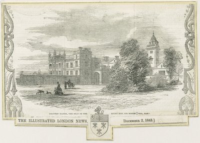 Drayton Bassett - "Drayton Manor": träsnittsgravyr och [c 1843] av William Linton