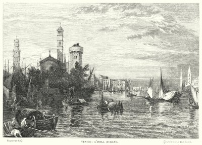 Venedig, Burano Island (gravyr) av William Linton