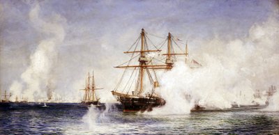 HMS "Condor" under bombningen av Alexandria (Egypten) den 11 juli av William Lionel Wyllie