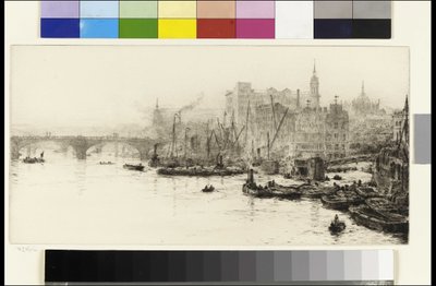 London Bridge, Cannon Street och Billingsgate av William Lionel Wyllie