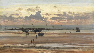 Portel Fisher Folk, 1875 (olja på papper på panel) av William Lionel Wyllie