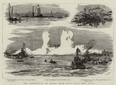 Uppsprängningen av Flood Rock, Hell Gate, New York av William Lionel Wyllie