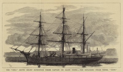 Eira Arctic Relief Expedition under kapten Sir Allen Young, Exploring Steam Vessel Hope av William Lionel Wyllie