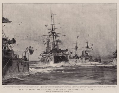 Naval Review utanför Kingstown för att hedra drottningens besök, Steam Tactics av William Lionel Wyllie
