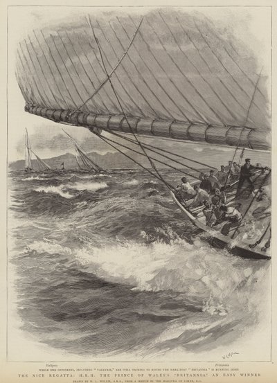 Nice-regattan, HKH Prinsen av Wales Britannia och lätt vinnare av William Lionel Wyllie