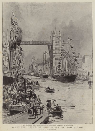 Öppnandet av Tower Bridge av HKH prinsen av Wales av William Lionel Wyllie