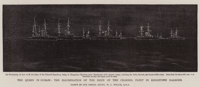 Dronningen i Dublin, Illumination of the Ships of the Channel Fleet i Kingstown Harbour swed av William Lionel Wyllie