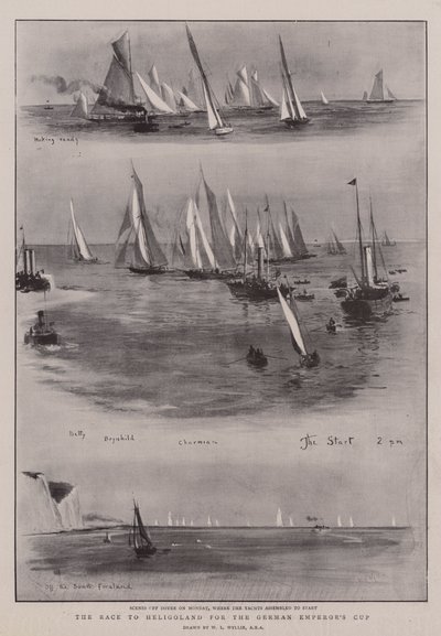 Race to Helgoland för den tyska kejsarcupen av William Lionel Wyllie