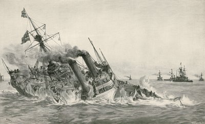 H. M. S. Victorias förlisning efter kollision med H. M. S. Camperdown av William Lionel Wyllie