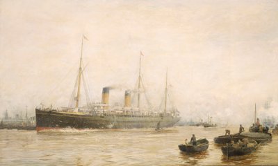 "Teutonic" lämnar Liverpool av William Lionel Wyllie