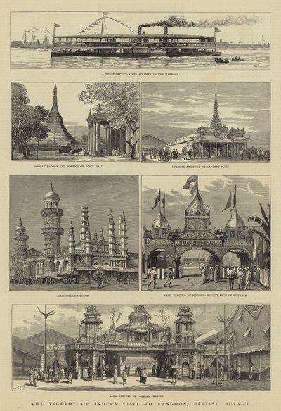 Indiens vicekonung besöker Rangoon, brittiska Burmah av William Lionel Wyllie