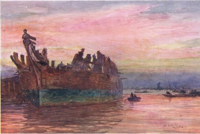 Slutet på ett gammalt krigsskepp, 1915 av William Lionel Wyllie