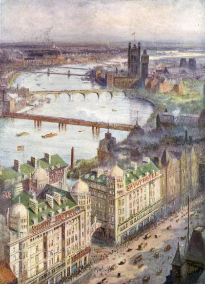 Utsikt från Savoy Hotel, västerut av William Lionel Wyllie
