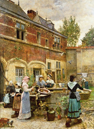 Almshus, Antwerpen, 1880 av William Logsdail