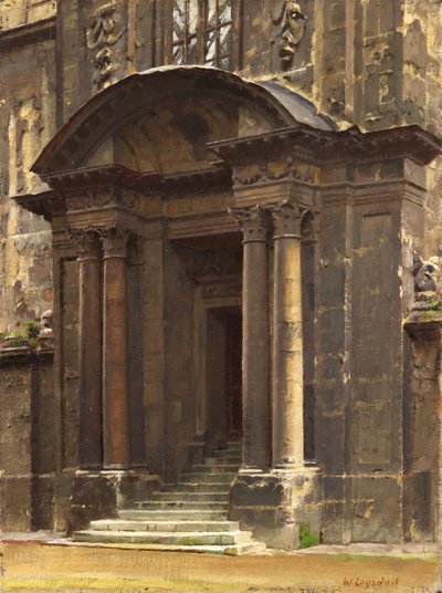 The Porch of the Old Ashmolean, Oxford av William Logsdail