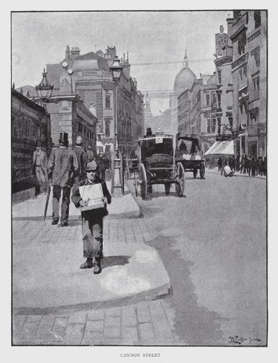 Cannon Street (litho) av William Luker
