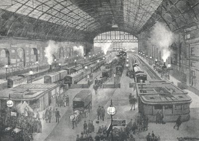 Cannon Street Station - Natt, 1891 av William Luker