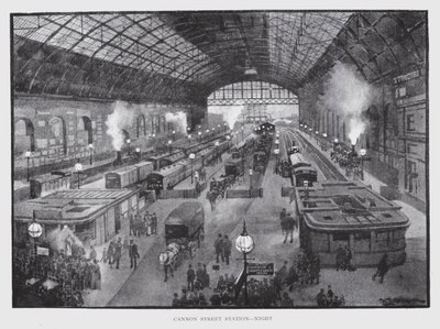 Cannon Street Station, natt (litho) av William Luker