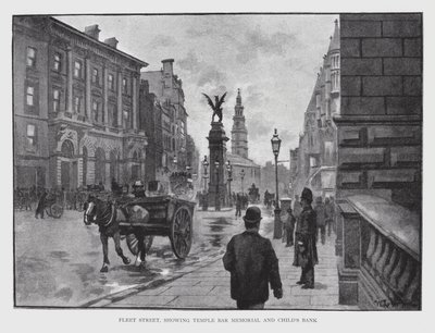 Fleet Street, som visar Temple Bar Memorial och Child