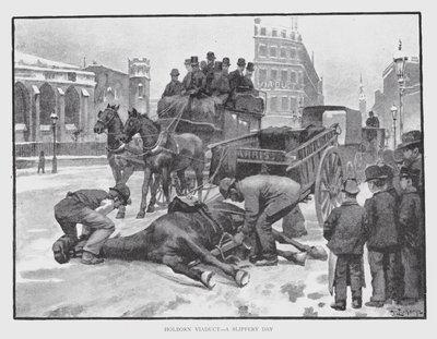 Holborn Viaduct, en hala dag (litho) av William Luker